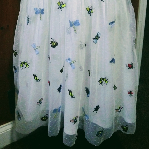 ModCloth Liza Luxe Defining Divine Insect Dress White Size M - Picture 2 of 12